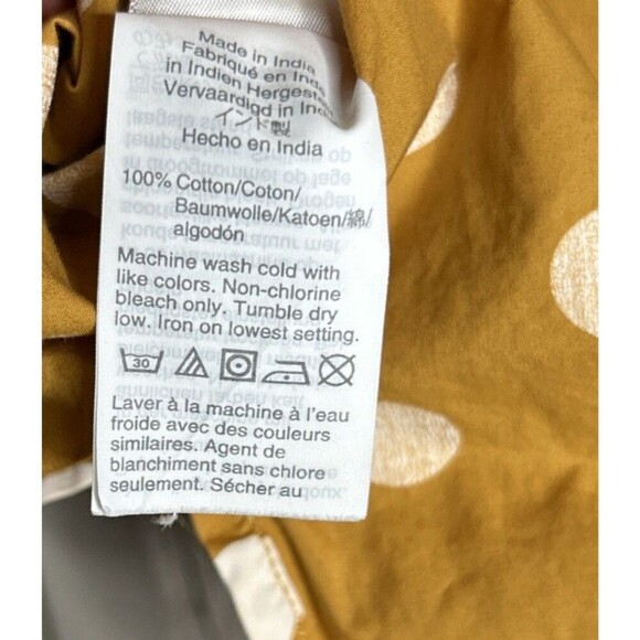 J. Crew Poplin Shirt Mustard Color White Polka Dots Long Sleeves - Picture 5 of 6